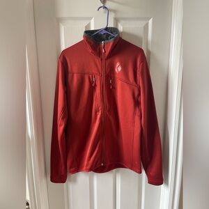Black Diamond Terracotta Orange Red Zip Up Jacket size medium m mid layer